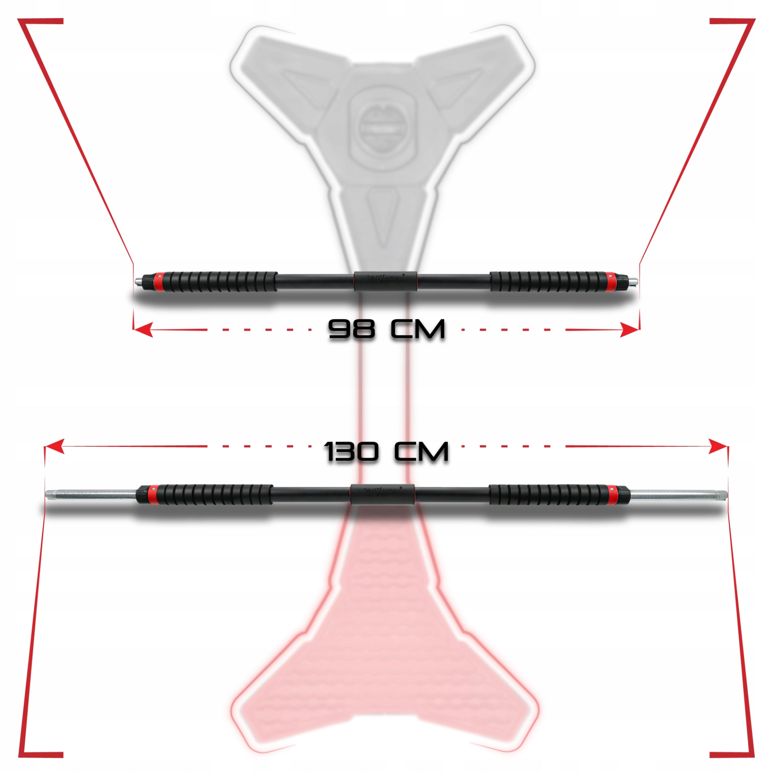 EXPANSION BAR FOR PULL-UP EXERCISES ADJUSTABLE STEEL 98-130CM PREMIUM Kind bars