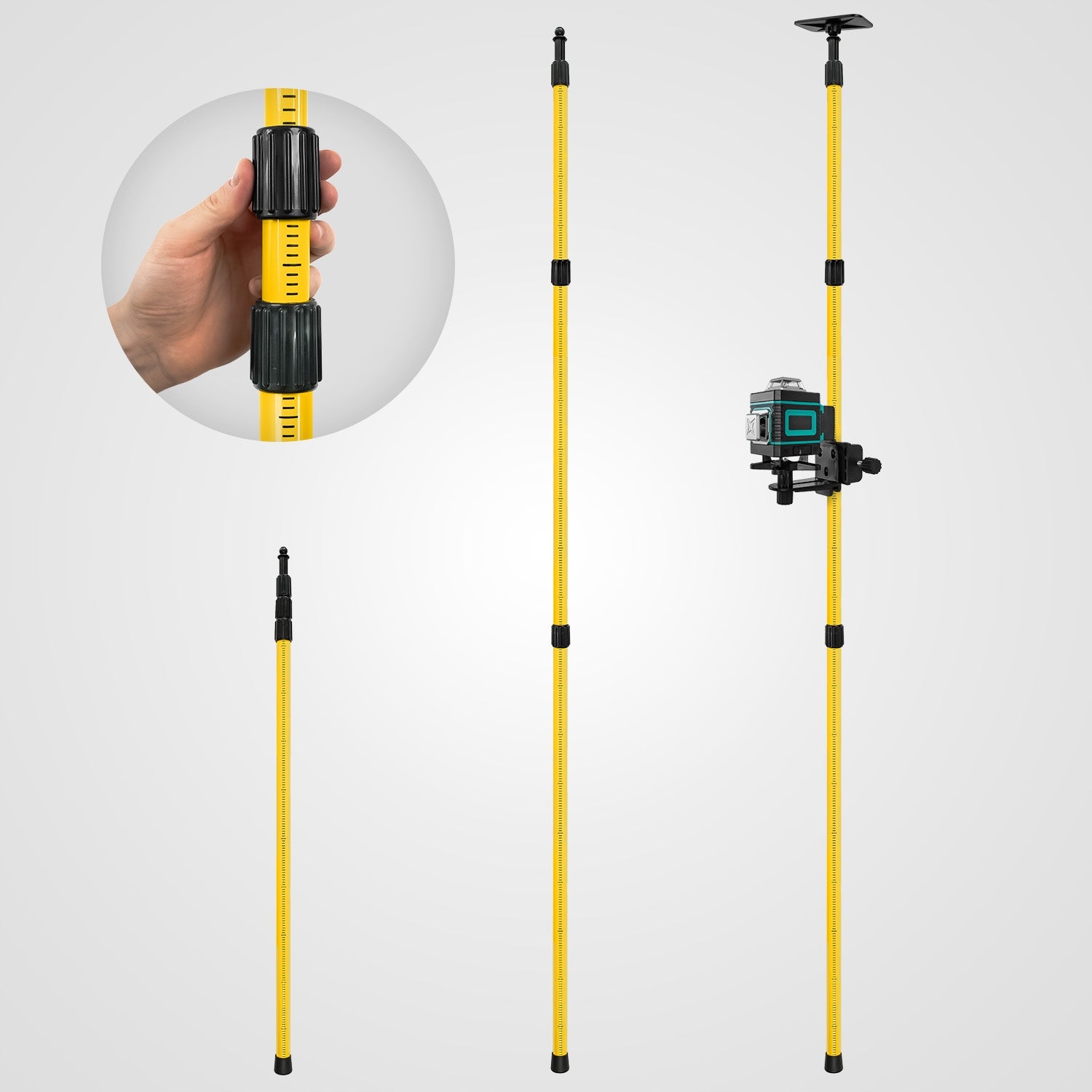 EXPANSION POLE FOR LASER 3M LEVEL BAR TRIPOD WITH GRADUATION + ADAPTER Manufacturer code NAR/TYC/01/28