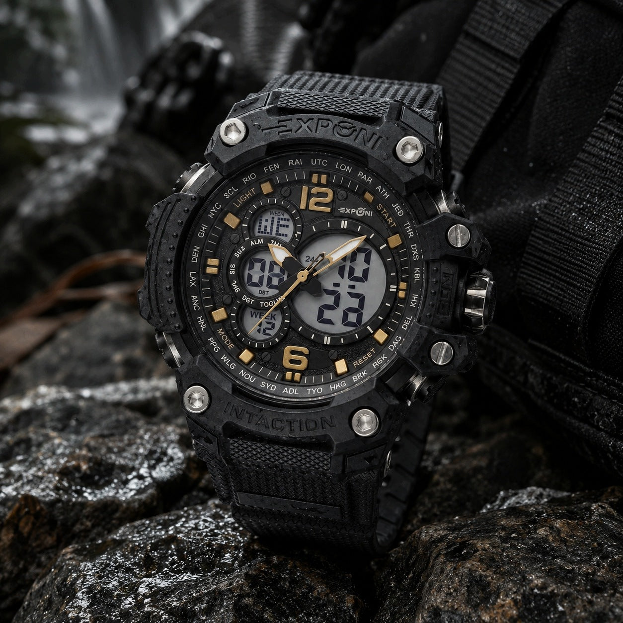 EXPONI Tactical Watch Great Huge Black Durable Waterproof Brand no brand