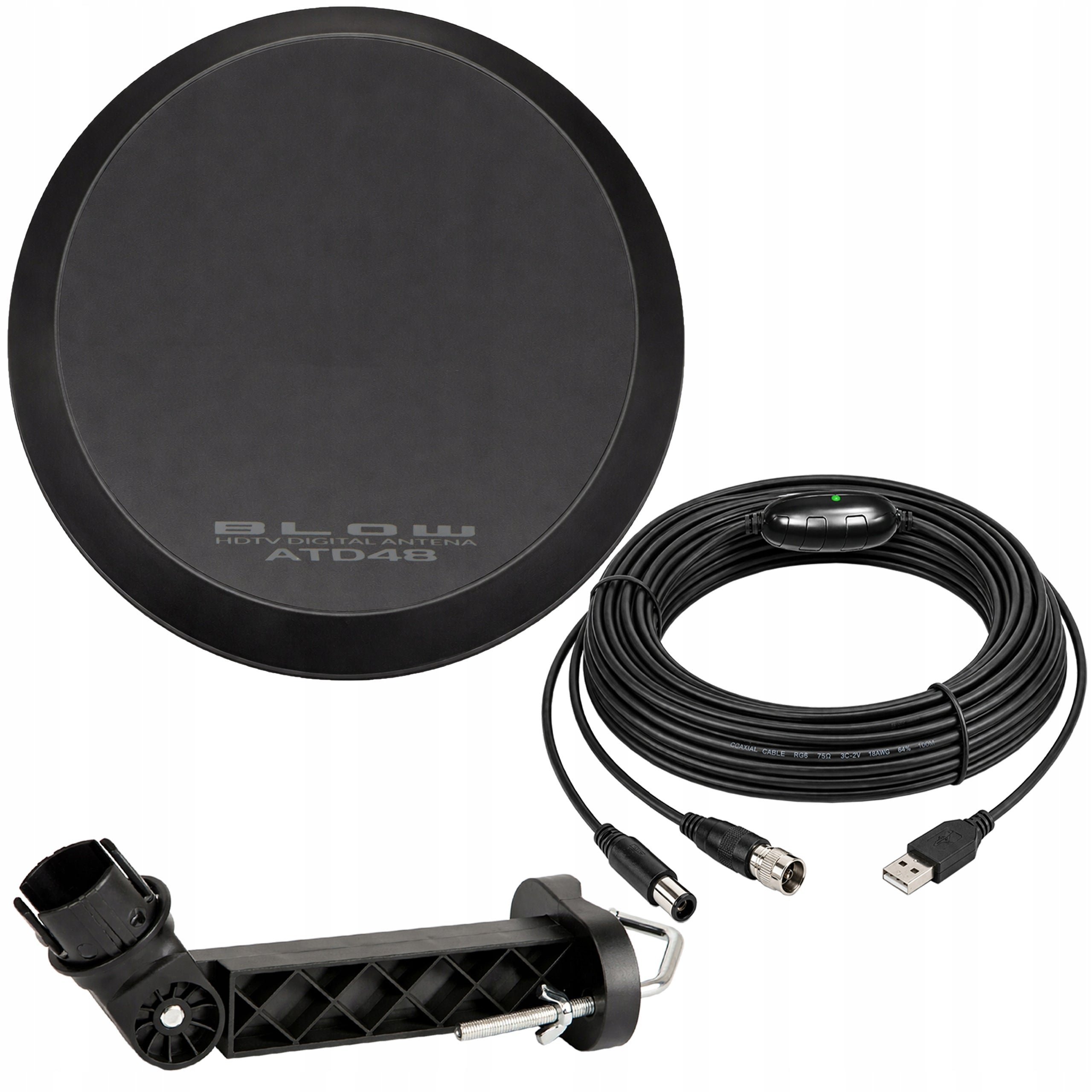 EXTERNAL OMNIDIRECTIONAL ANTENNA DVB-T 4K FOR TERRESTRIAL TV 360 ACTIVE LTE MUX-8 Packaging status original