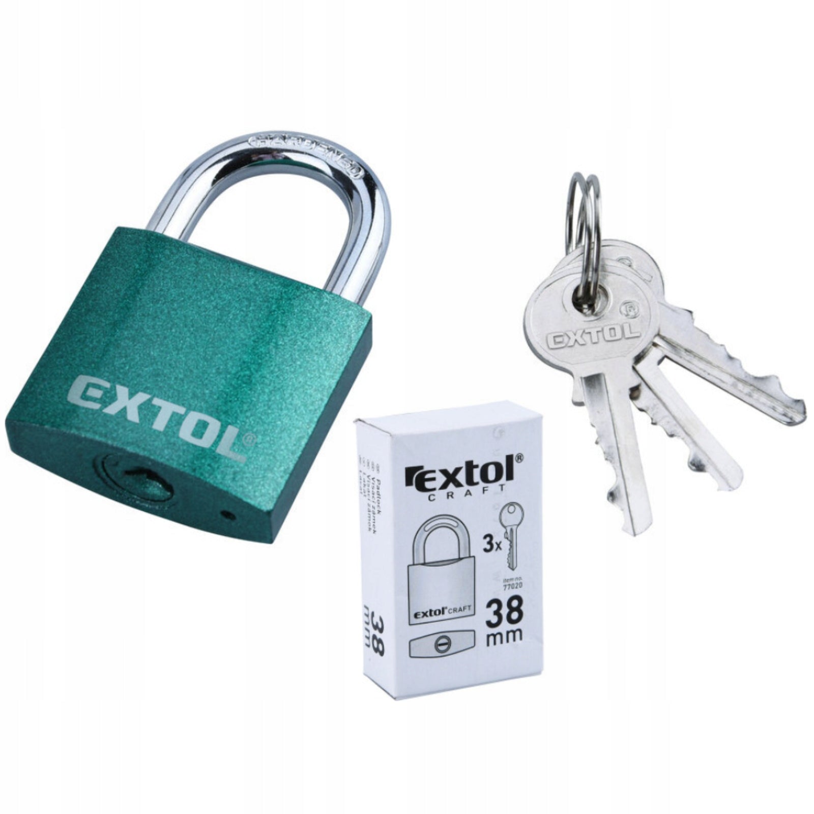 EXTOL CRAFT CAST IRON PADLOCK 38 MM PADLOCK WITH KEY