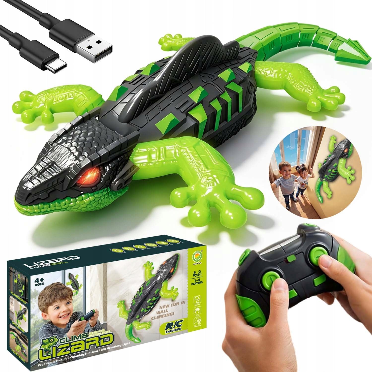 EXTREME GECKO ROBOT- REMOTE CONTROLLED INTERACTIVE 360° WITH LED EYES
