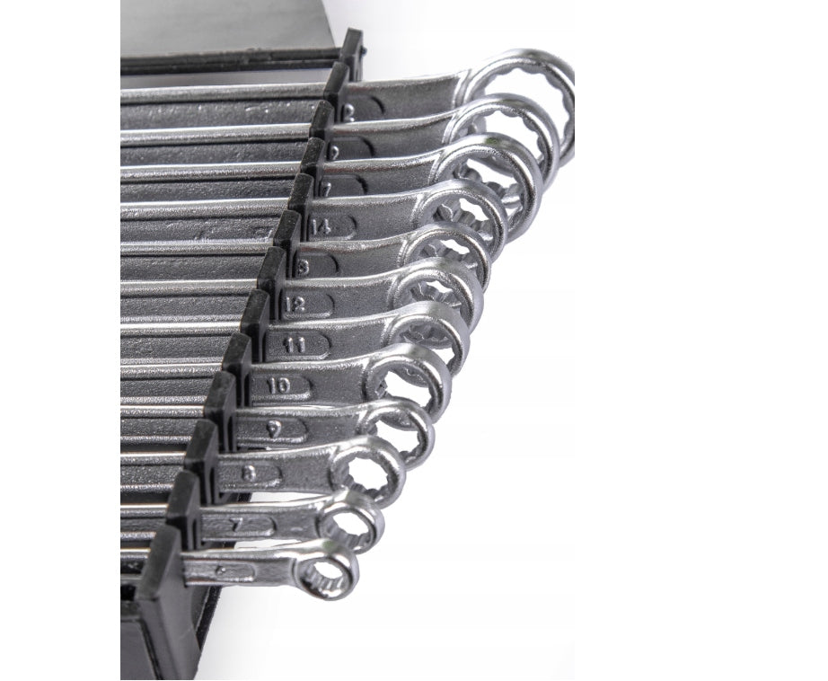 EYE-FLAT WRENCHES 6-22MM SET 12PCS STEEL CRV STRONG CASE FOR WORKSHOP Brand no brand