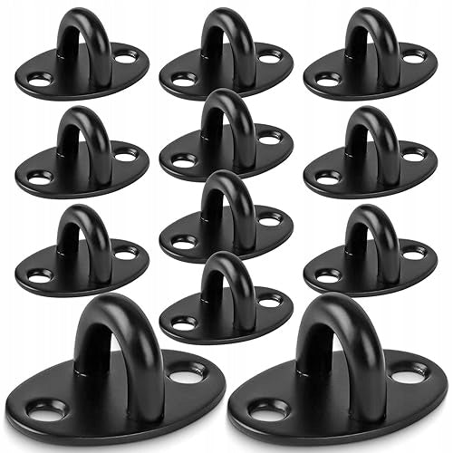 EYE PLATE U BLACK STAINLESS STEEL FOR FIXING LAMPS 12 PCS. steel