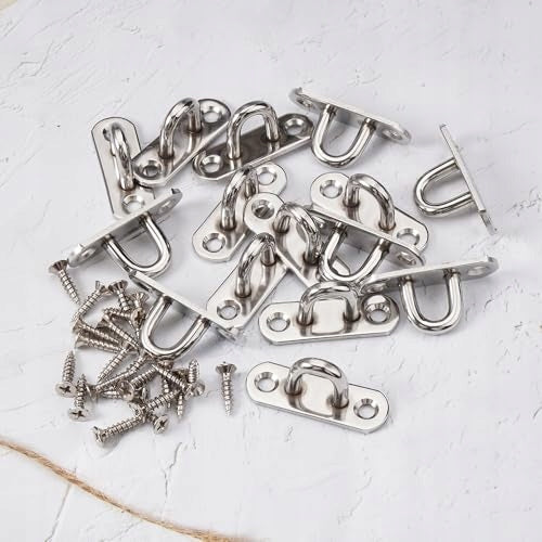 EYE PLATES FOR MOUNTING M5 STAINLESS STEEL 304 SET OF 12
