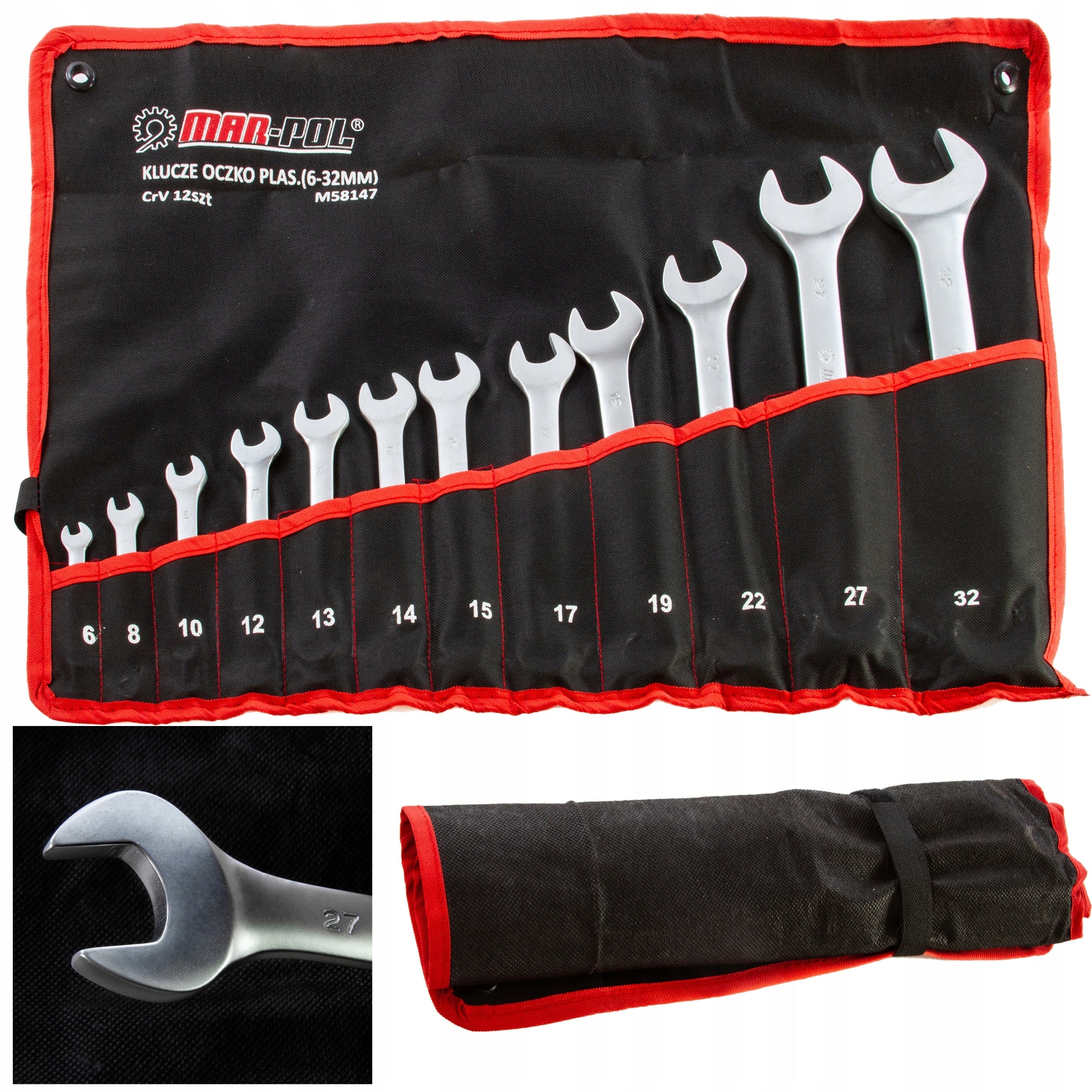 EYE WRENCHES.-FLAT 12-ELE(6-32mm)SATIN
