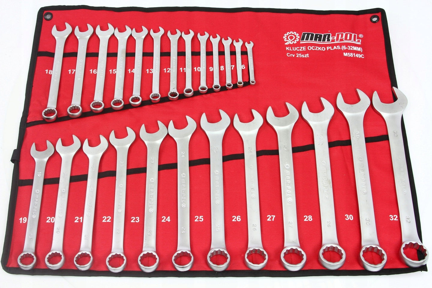 EYE WRENCHES.-FLAT. 25-ELE(6-32mm) /RED SHEET/ Manufacturer code KLUCZE PŁASKO OCZKOWE M58149C