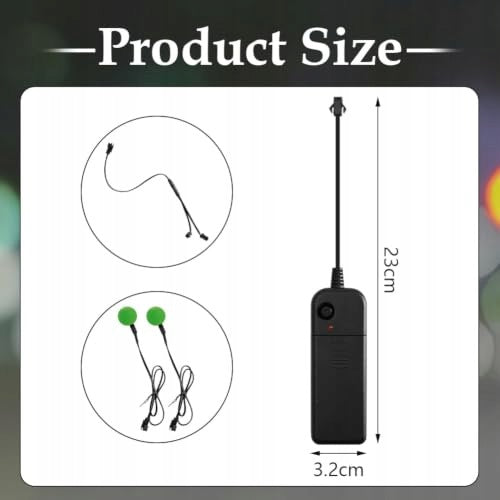 EYES LED NEON 30 MM GREEN FOR HALLOWEEN PUMPKIN MASKS 2 PIECES DIY Manufacturer code Bez marki