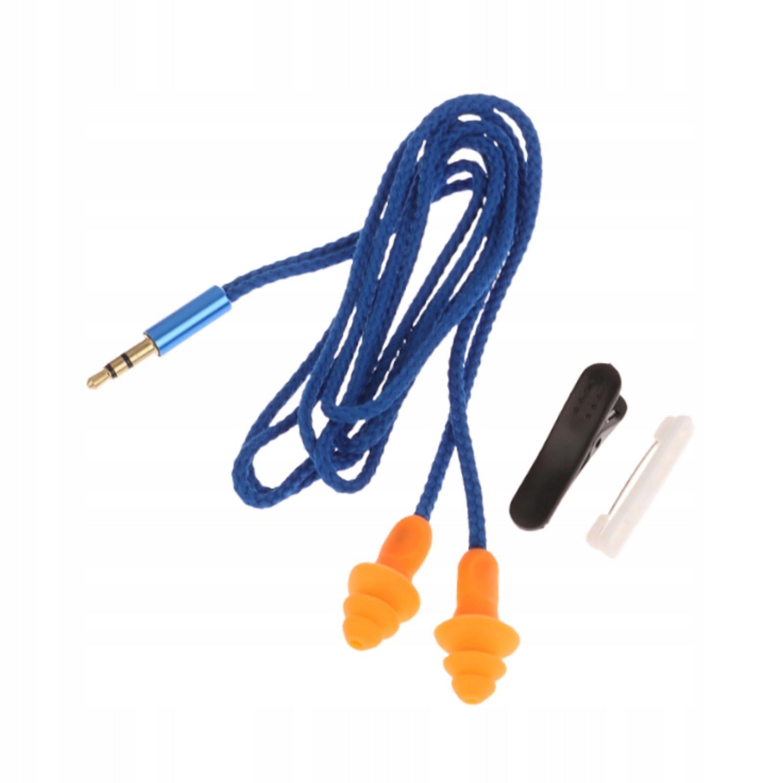 Ear Plug Headphones Corded Ear Plug Wired with Clear Sound blue 70cm