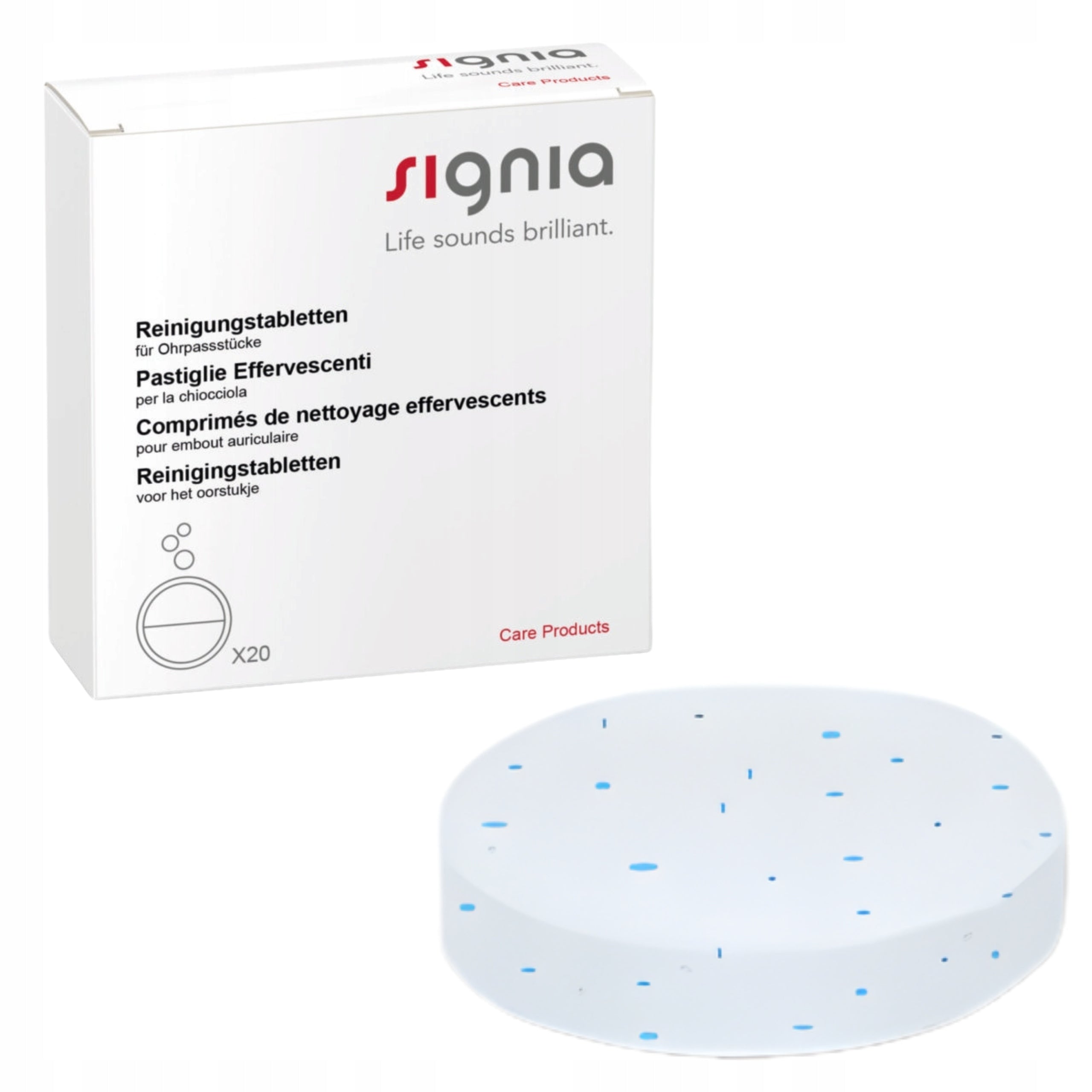 Earbud Washing Tablets for Hearing Aids Signia 20 Pieces