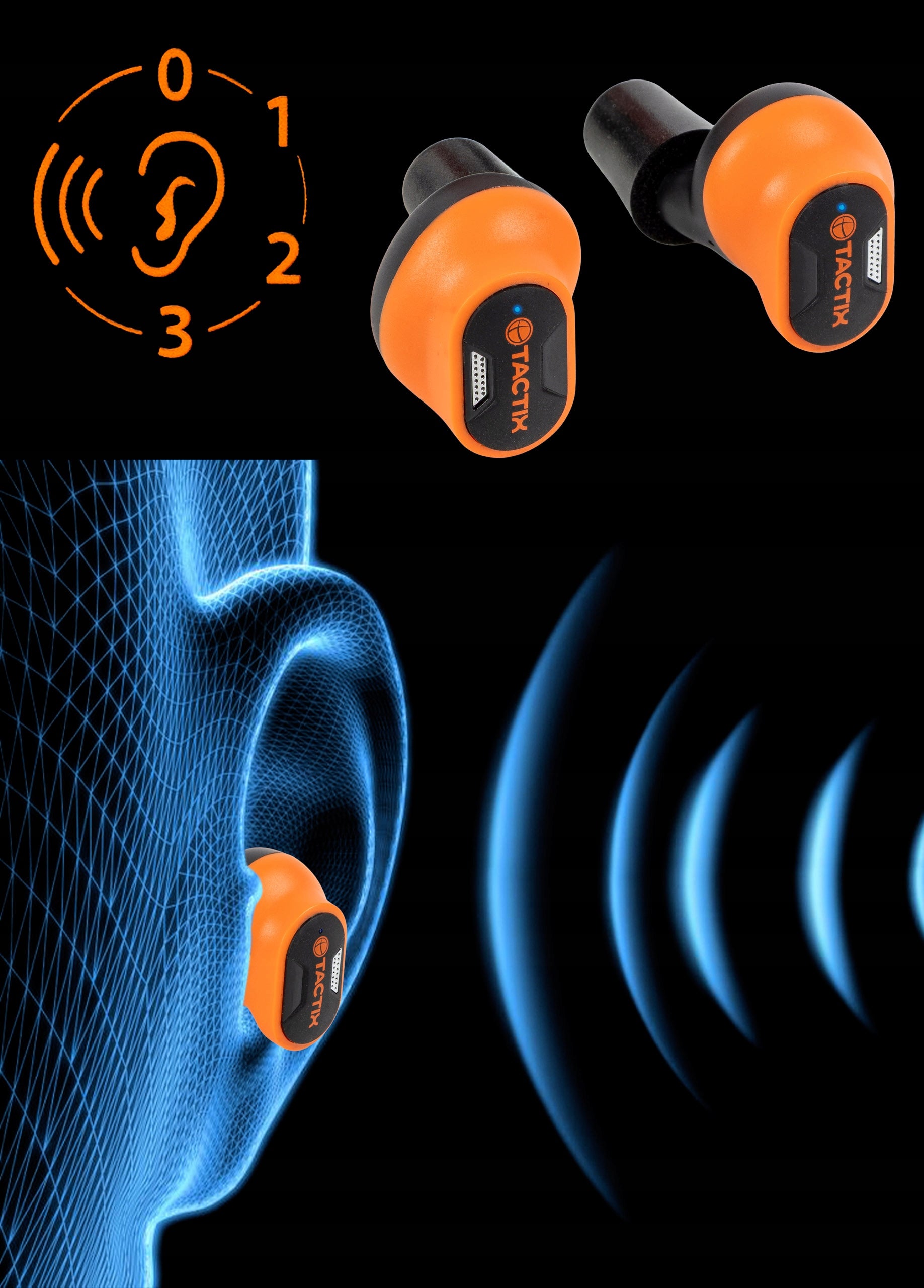 Earbuds PROTECTIVE TŚS SYSTEM, ENC in-ear BLUETOOTH TACTIX IP65 Packaging status original