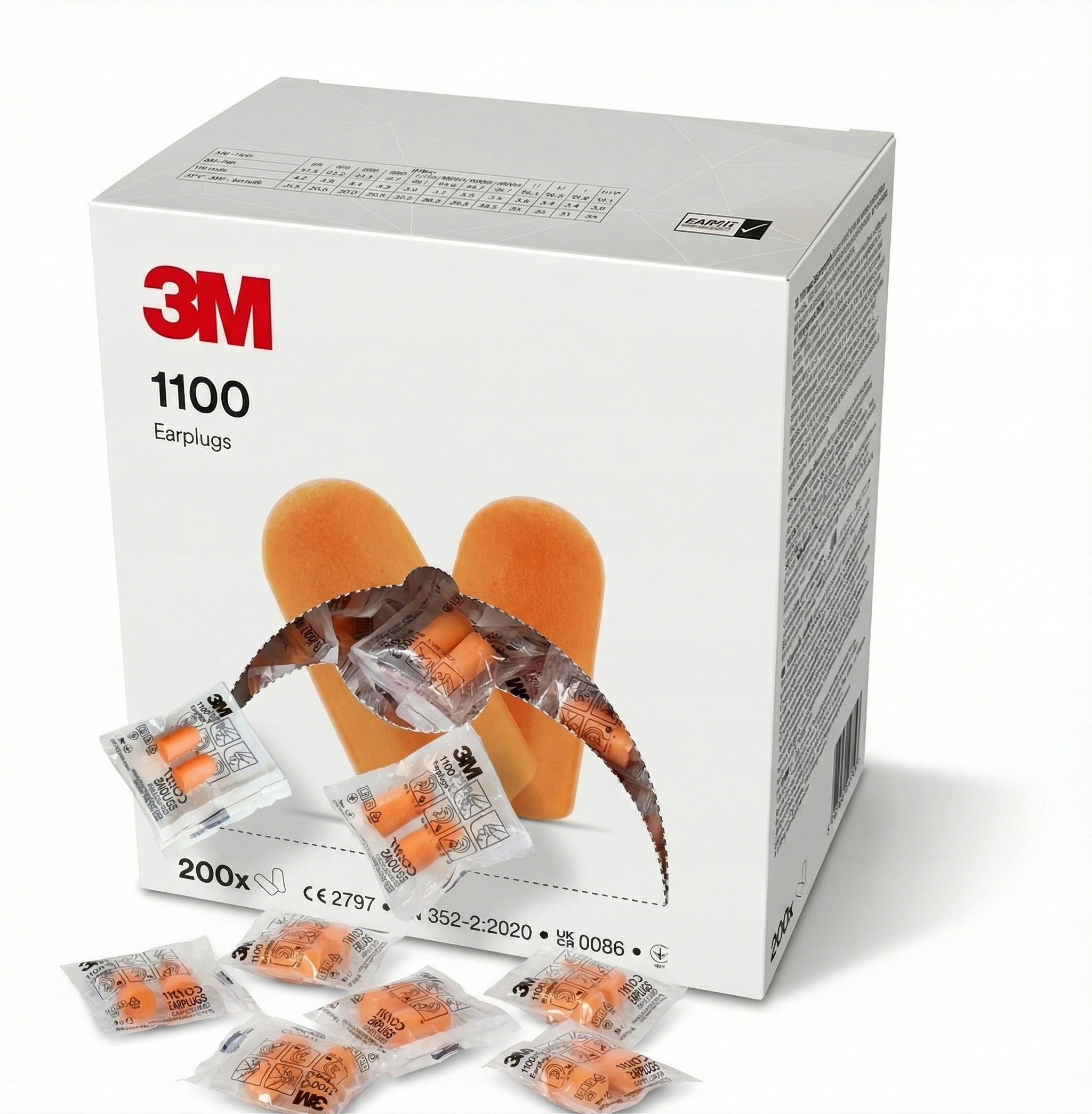 Earplugs Stoppers Anti-Noise Inserts 1100 Inserts 100 Pairs Packaging status original