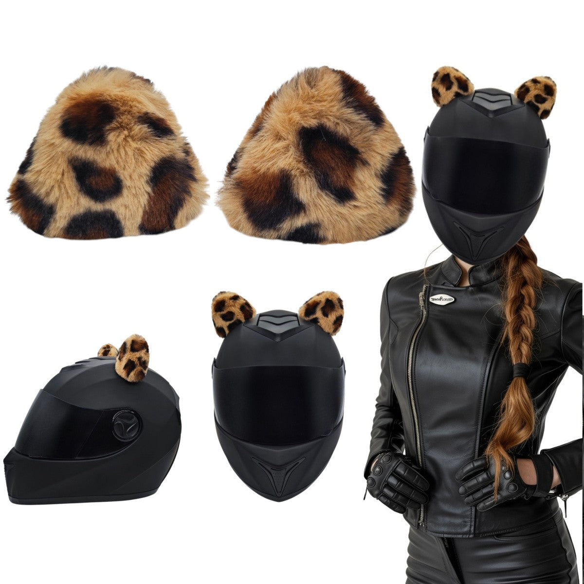 Ears glued to helmet fur 2 pcs Panther