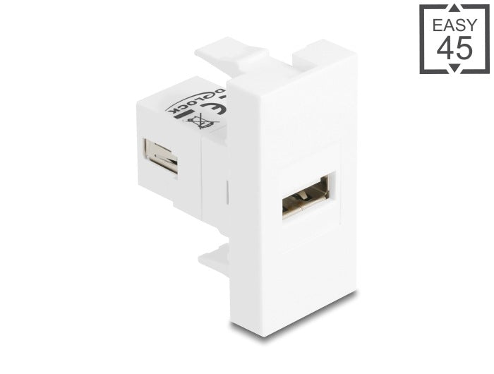 Easy 45 USB 2.0 A socket for USB 2.0 A socket white Delock 90908