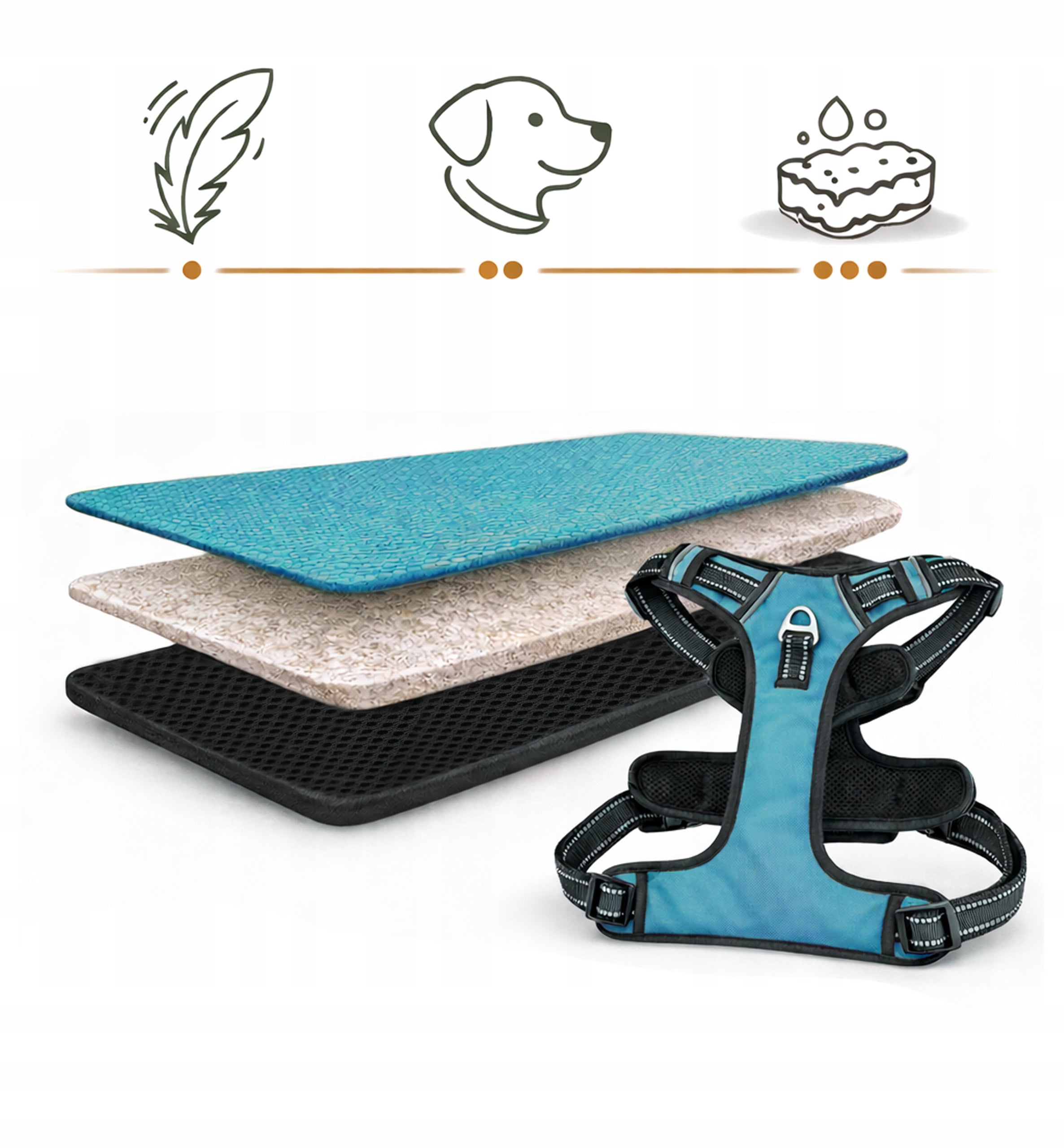 Easy walk dog harness adjustable HUGGY DOGGY guard reflective XS Brand HUGGY DOGGY