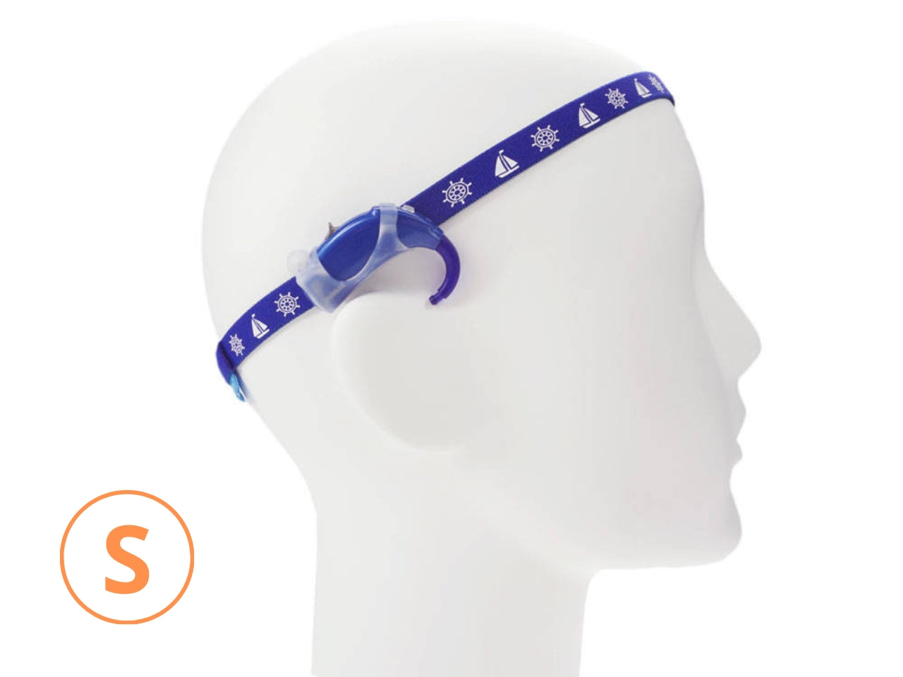 EasyFlex ULTRA headband for hearing aids/implants - sailboat pattern - S