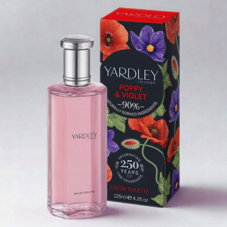 Eau de Toilette for women EDT Yardley London Poppy & Violet perfume 125 ml Packaging status original