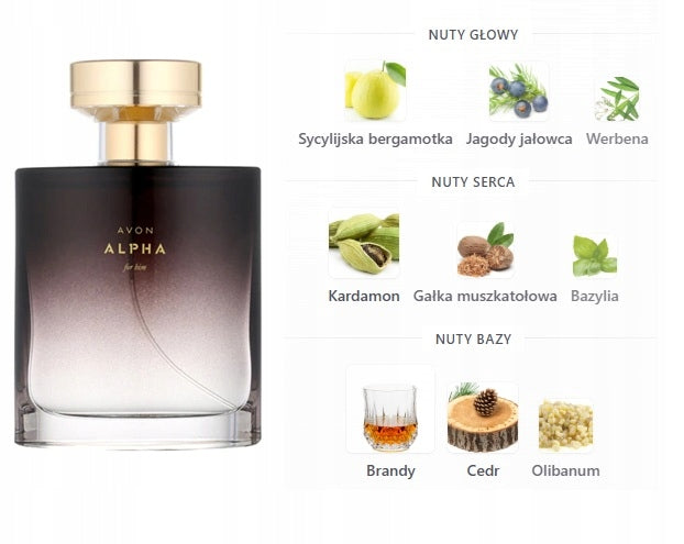 Eau de toilette Alpha for him Avon Packaging status original