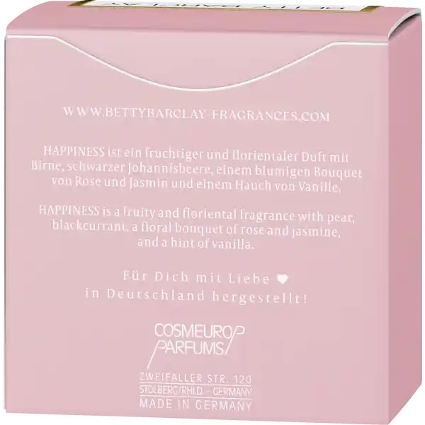 Eau de toilette for women Betty Barclay Happiness 20 ml Packaging volume 20 ml