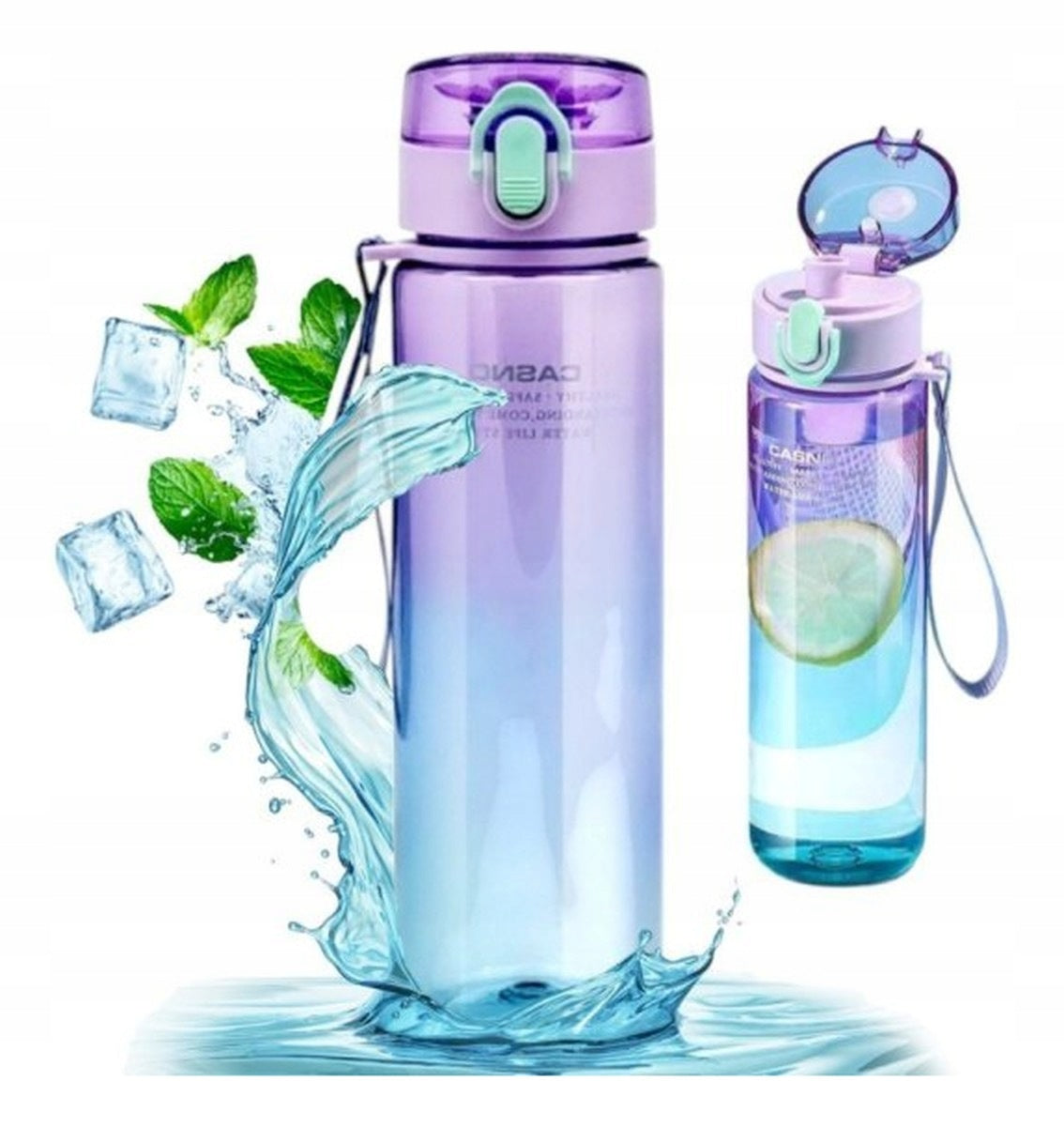 Ecarla Water Bottle, Bottle Casno Ombre Purple Blue BD54 560ml