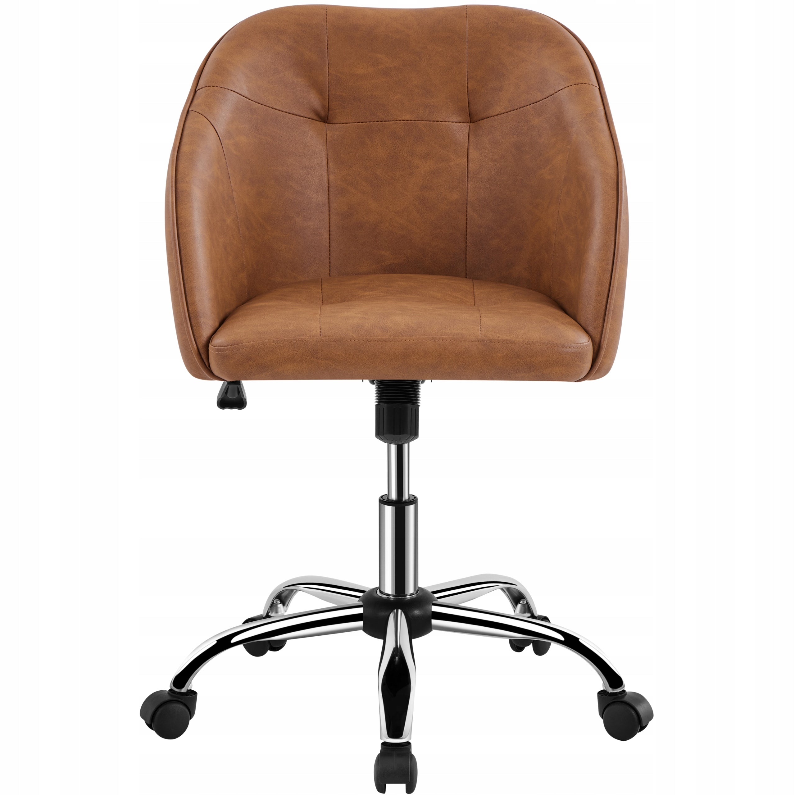 Eco Leather Office Chair, Retro Style, Swivel, Armrests, Brown Packaging status original