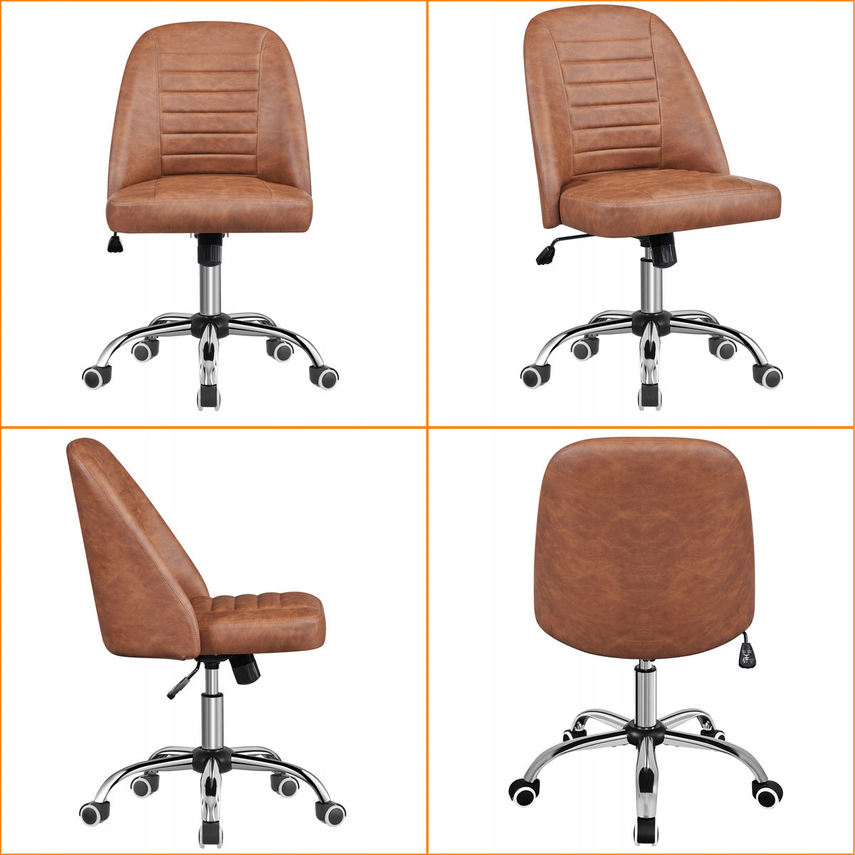 Eco Leather Office Chair, on Wheels, Adjustable, Brown EAN (GTIN) 4099917651005