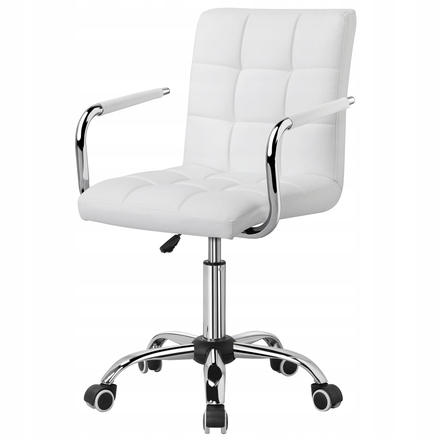 Eco Leather Swivel Office Chair with Armrests, White Medical device no