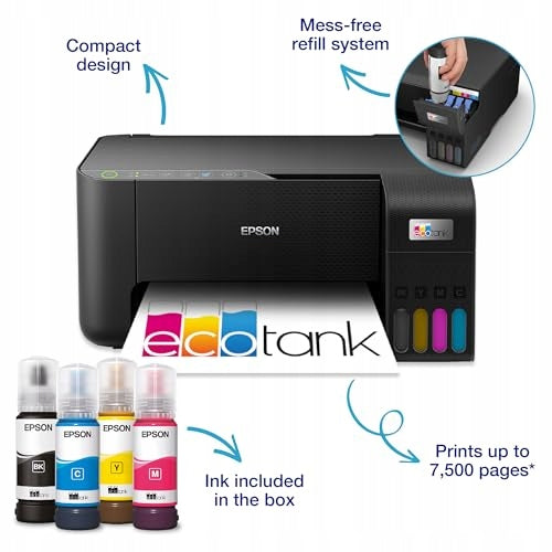 EcoTank ET-2860 A4 Multifunction Wi-Fi Ink Tank Printer, With Up To 3 Brand Epson