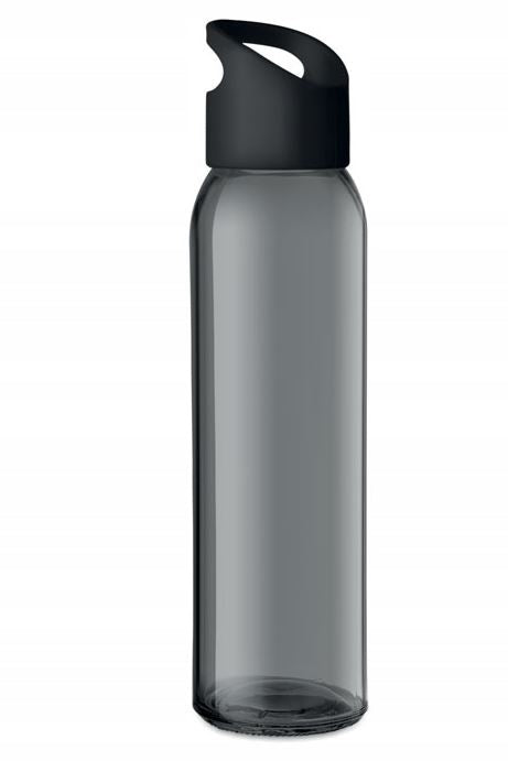Ecological glass water bottle 470 ml with handle for school training