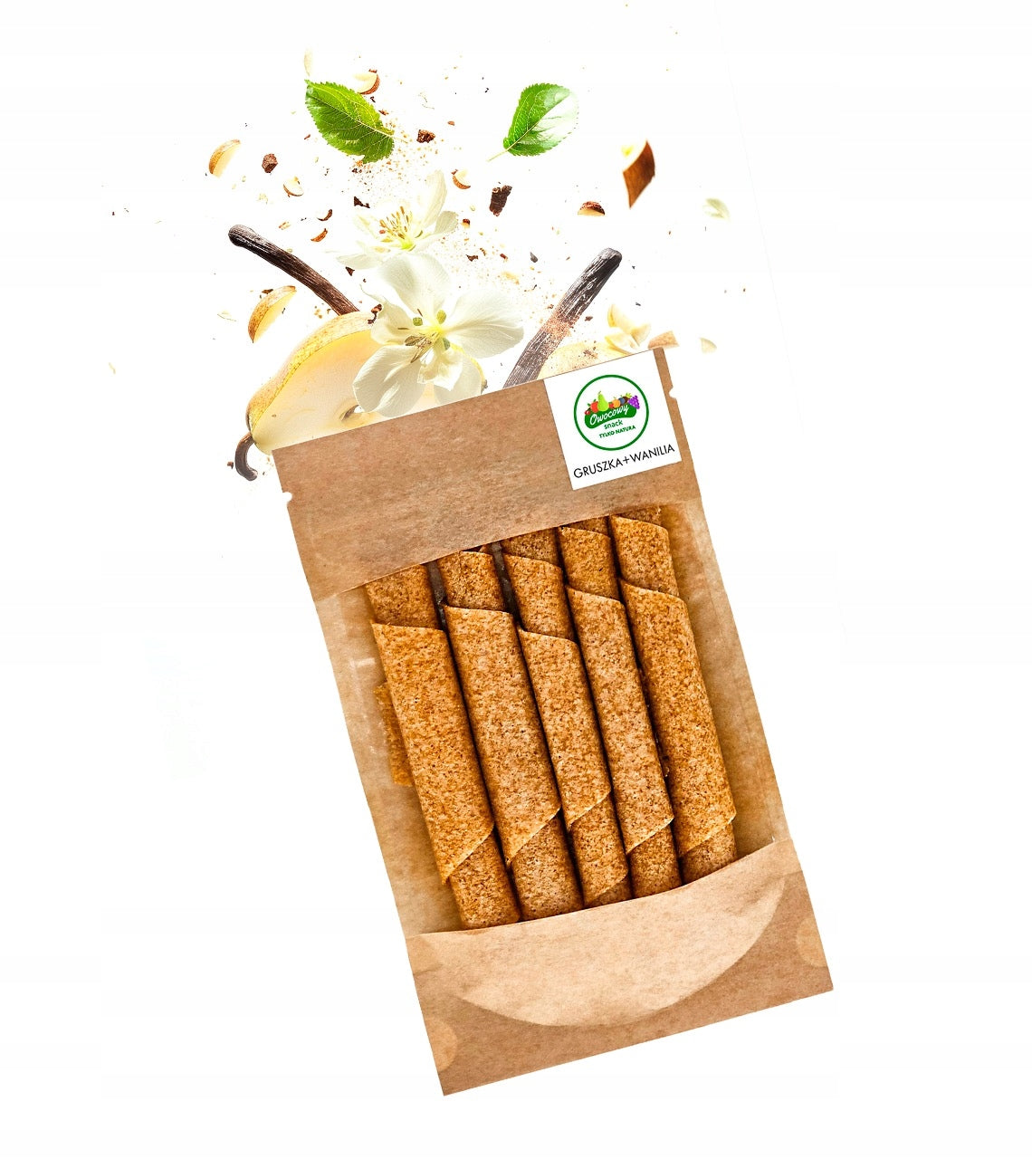 Ecosnacks Rolls Pear Rolls with Vanilla 50 g Manufacturer code Rollsy owocowe gruszkowe z wanilią