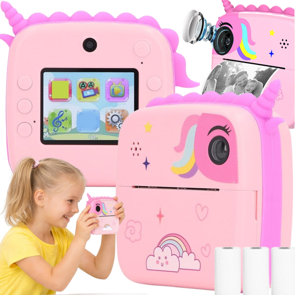 Educational Camera Kids Video Full HD Printer Mini Instant Games