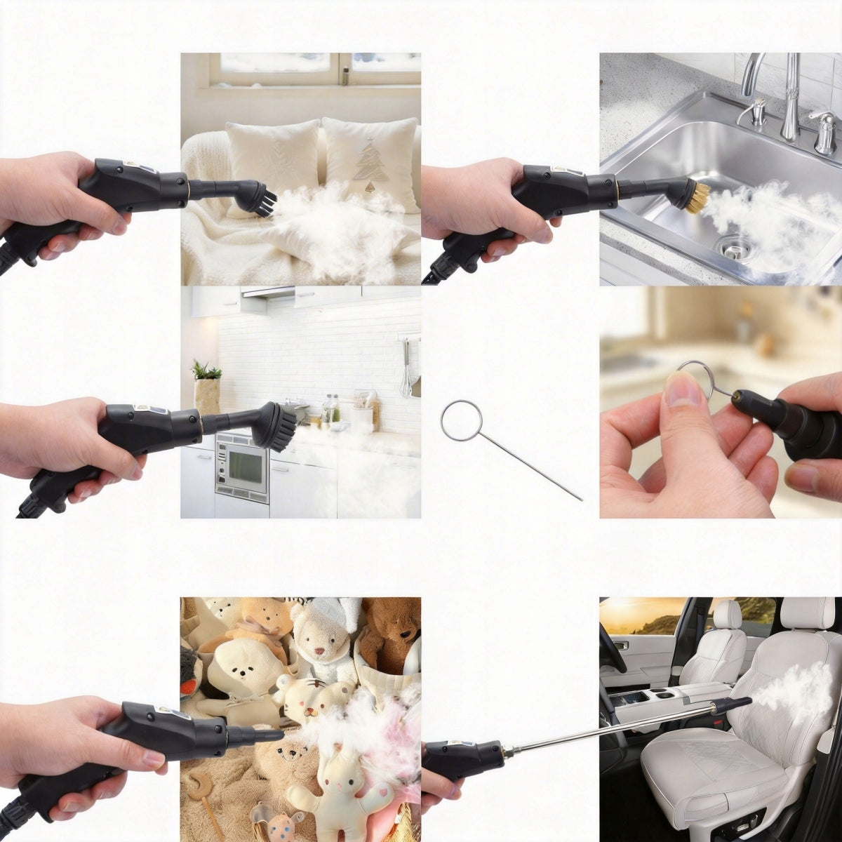 Efficient Steam Cleaner 2500W,1200ML ,3.0 BAR with 3 brush heads Model 4894940847216