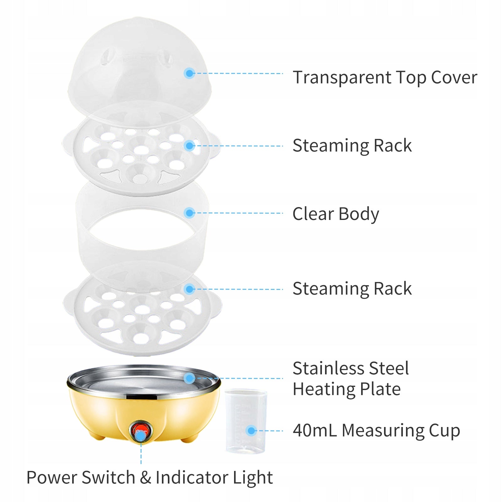 Egg Cooker 7 Hard Cooked Egg Capacity DF Egg Cooker Brand no brand