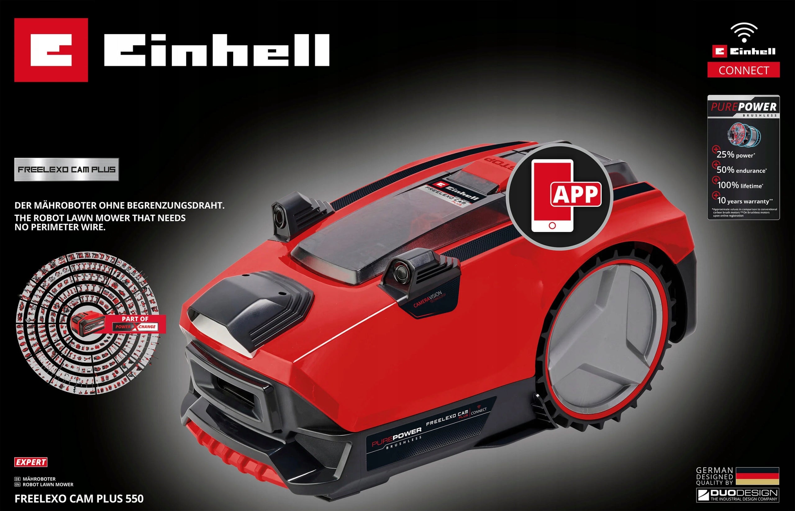 Einhell Freelexo 550 robotic mower 550m 18V 4Ah Brand Einhell