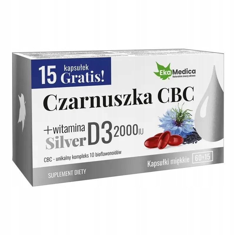 EkaMedica Nigella CBC Silver with vitamin D3 2000 IU 75 capsules
