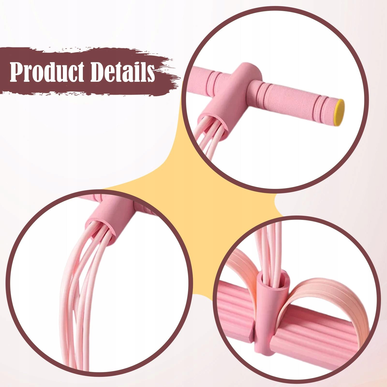 Elastic Pedal Puller Resistance Band Elastic Sit up Pull Rope Tension pink Length 28.33 cm