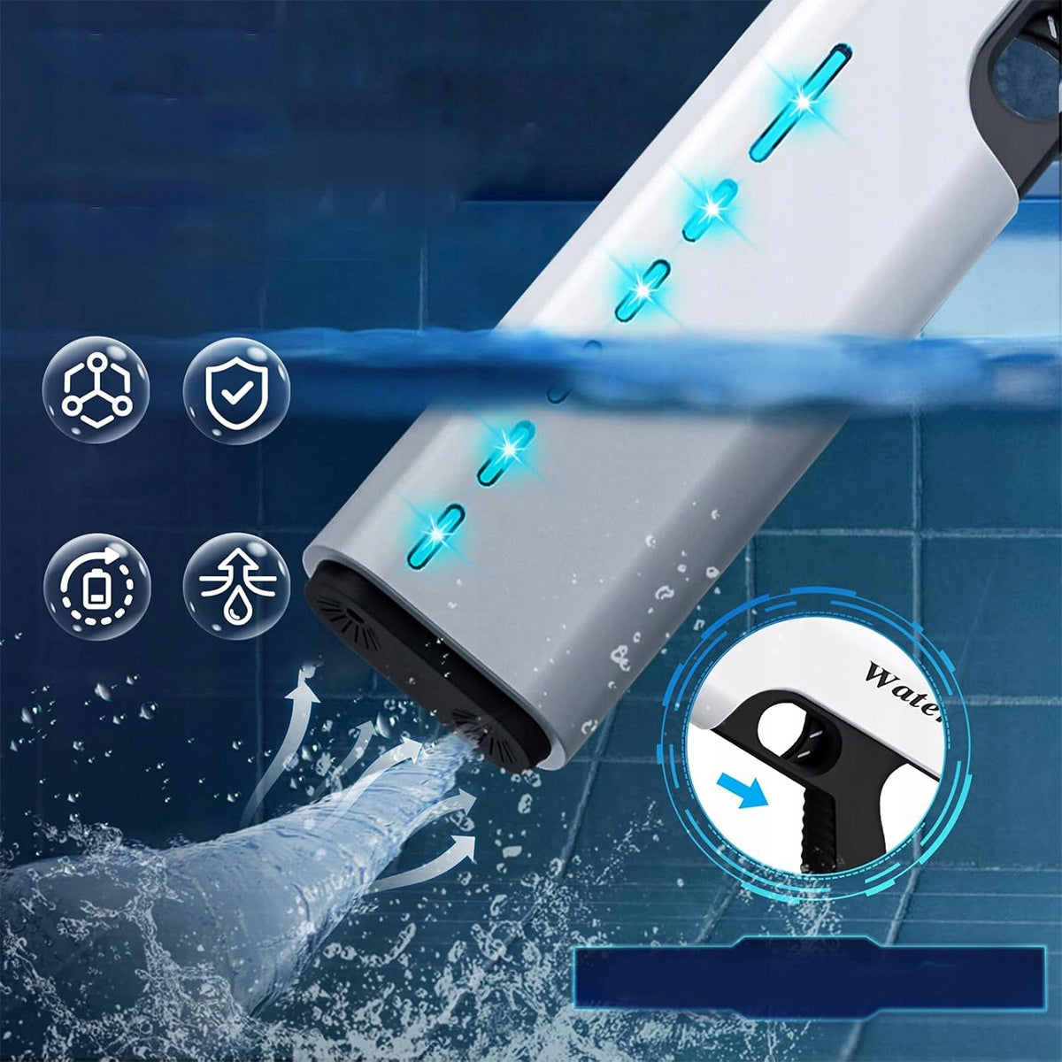 Electric Automatic Water Gun Toy Water Gun 800ML Product width 16.5 cm