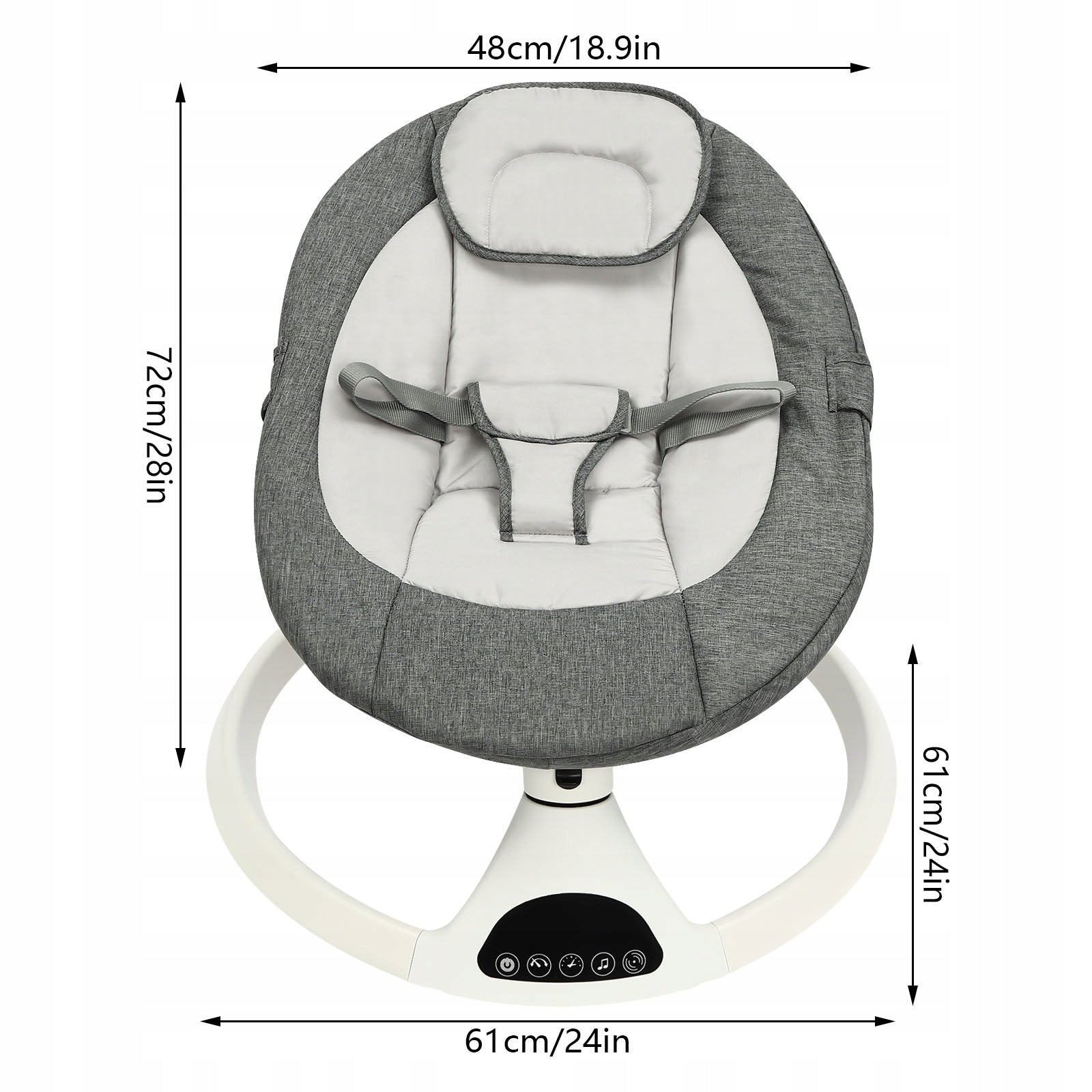 Electric Baby Rocking Chair 0-12 Months 12kg Bluetooth Remote 5 Amplitudes Packaging status original