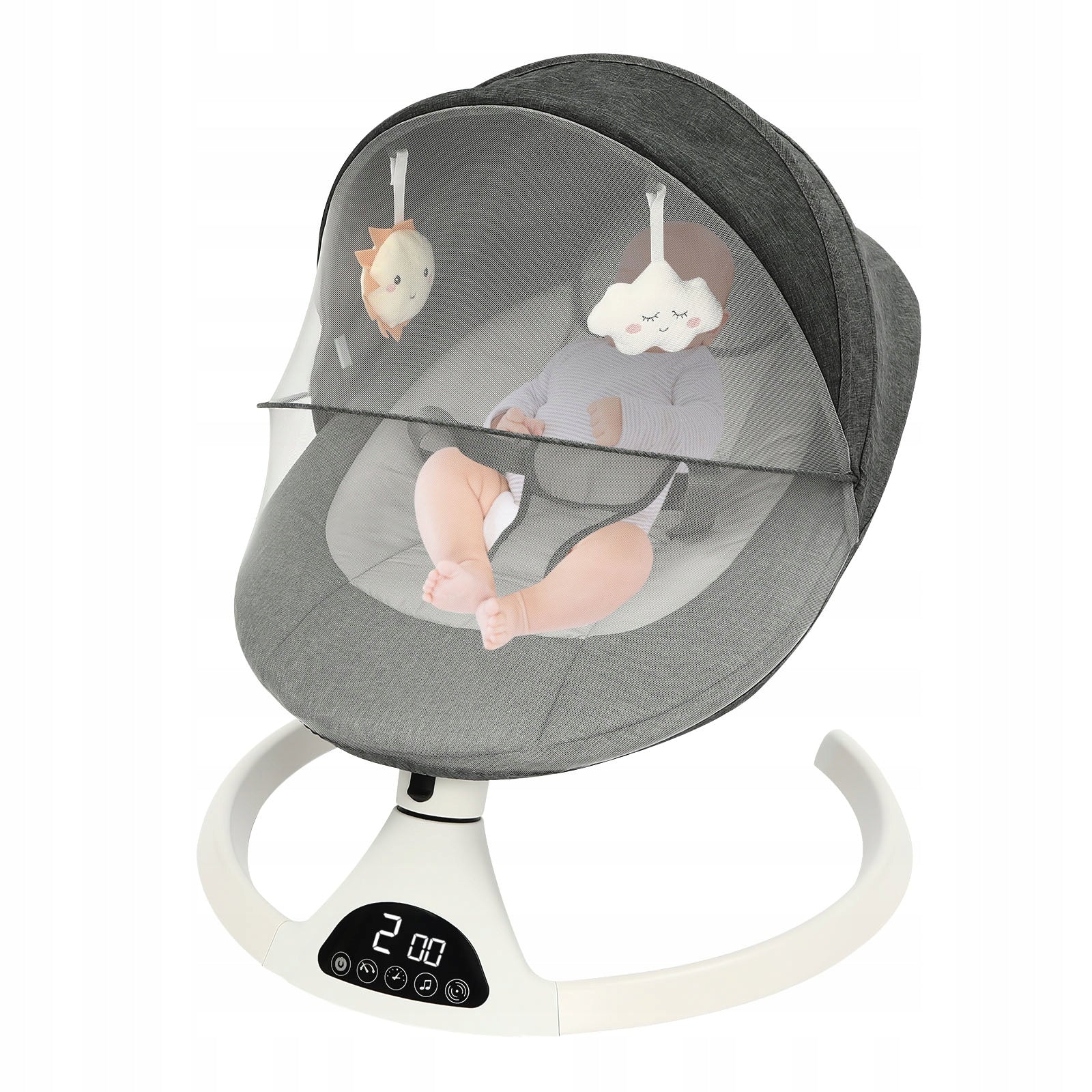 Electric Baby Rocking Chair 0-12 Months 12kg Bluetooth Remote 5 Amplitudes