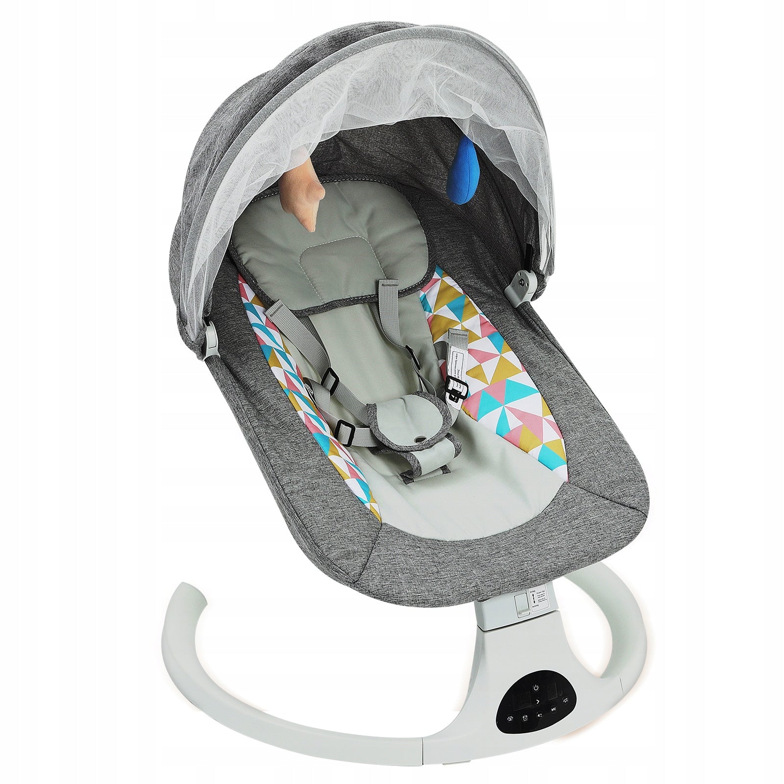 Electric Baby Swing with Remote Control Detachable Seat Pad Swing for 0-12M