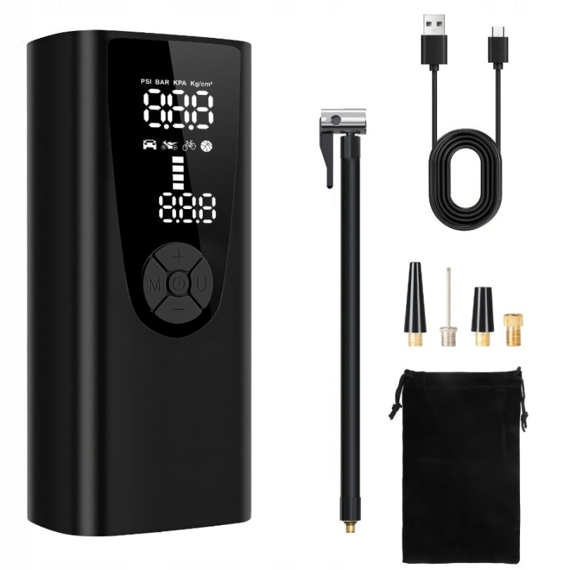 Electric Bicycle Pump Car Compressor Powarbank Flashlight USB-C