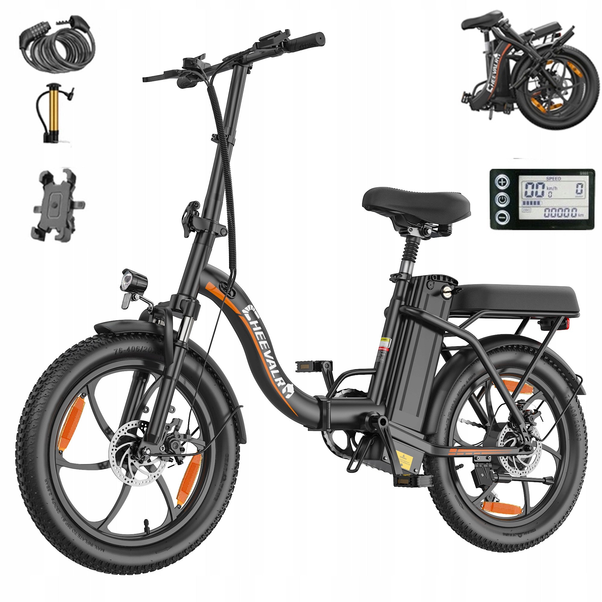 Electric Bike Cheevalry 250W 100HP 48V 16Ah 20" Shimano Men's/Women's Manufacturer code Cheevalry C16 16AH 100KM
