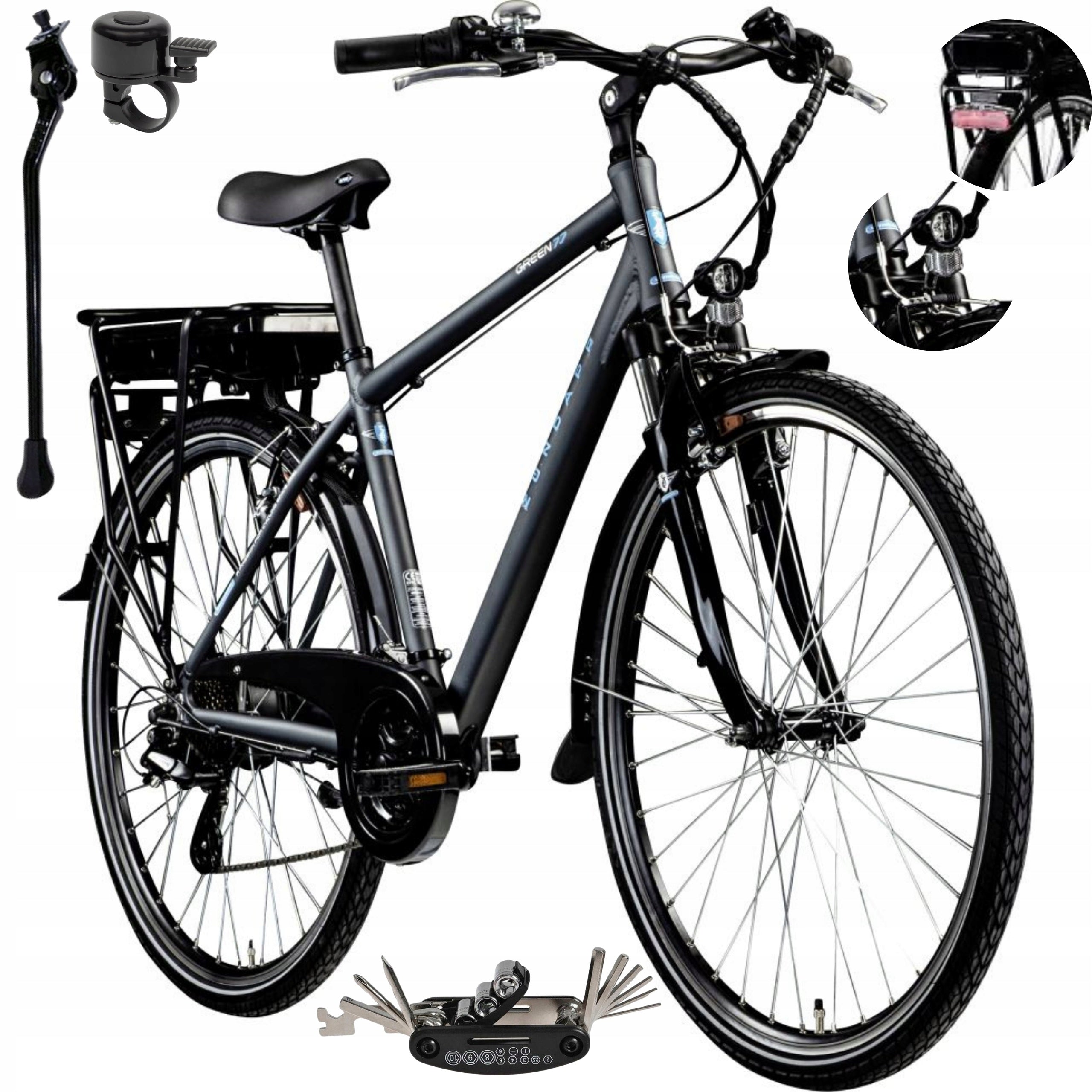 Electric Bike Men's Urban 28" 250W Shimano 468 Wh Shock Absorption ALU
