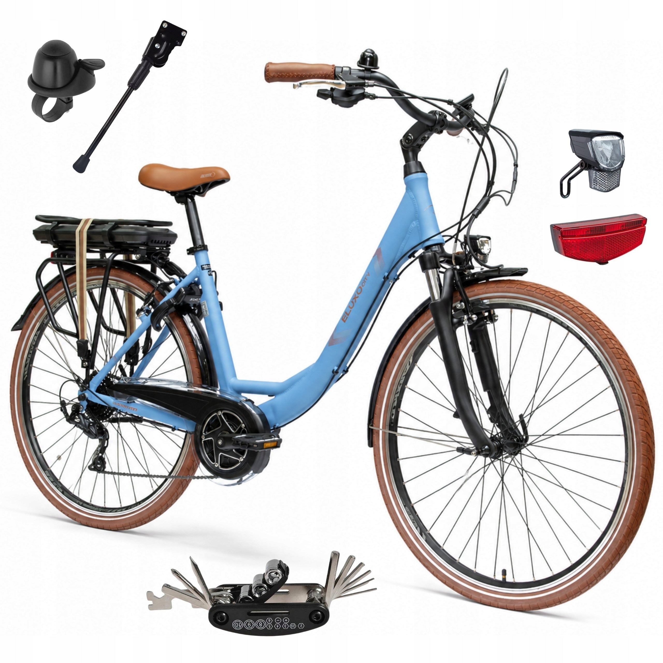 Electric Bike Women's Urban Alu 250 W Shimano LCD Mudguards Luggage Rack