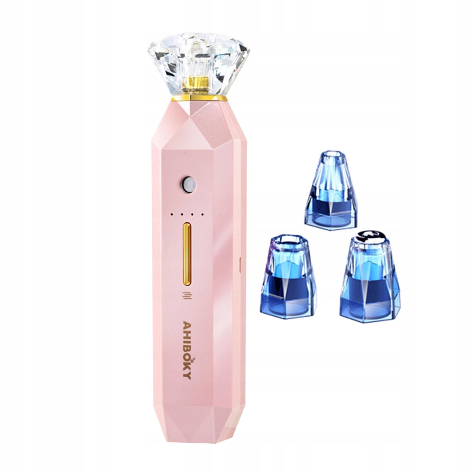 Electric Blackhead Remover Pore Vacuum 3 Suction Heads Extractor for Pink