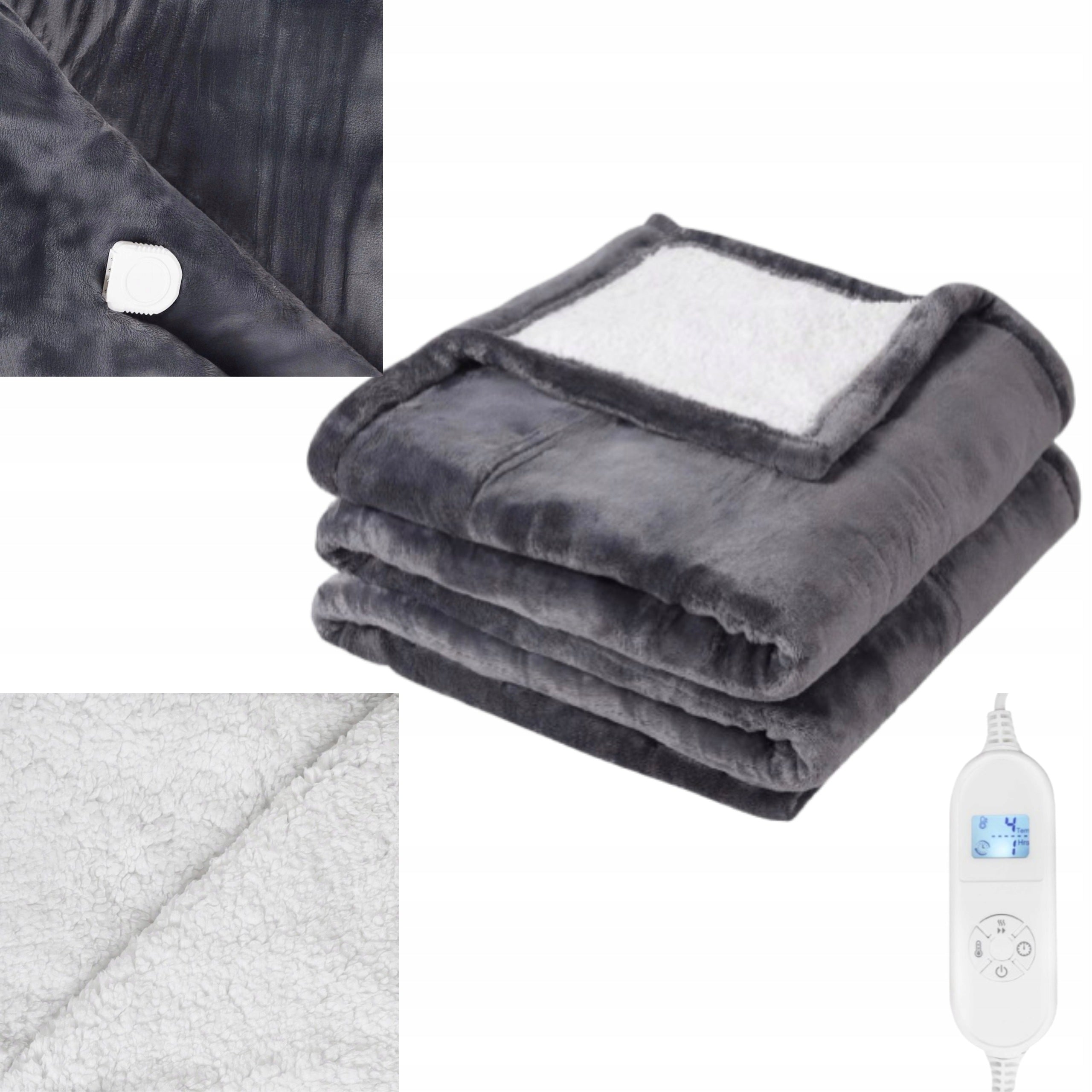 Electric Blanket 120x160 Cm 120W 9 Levels Heating Timer LED Remote Control