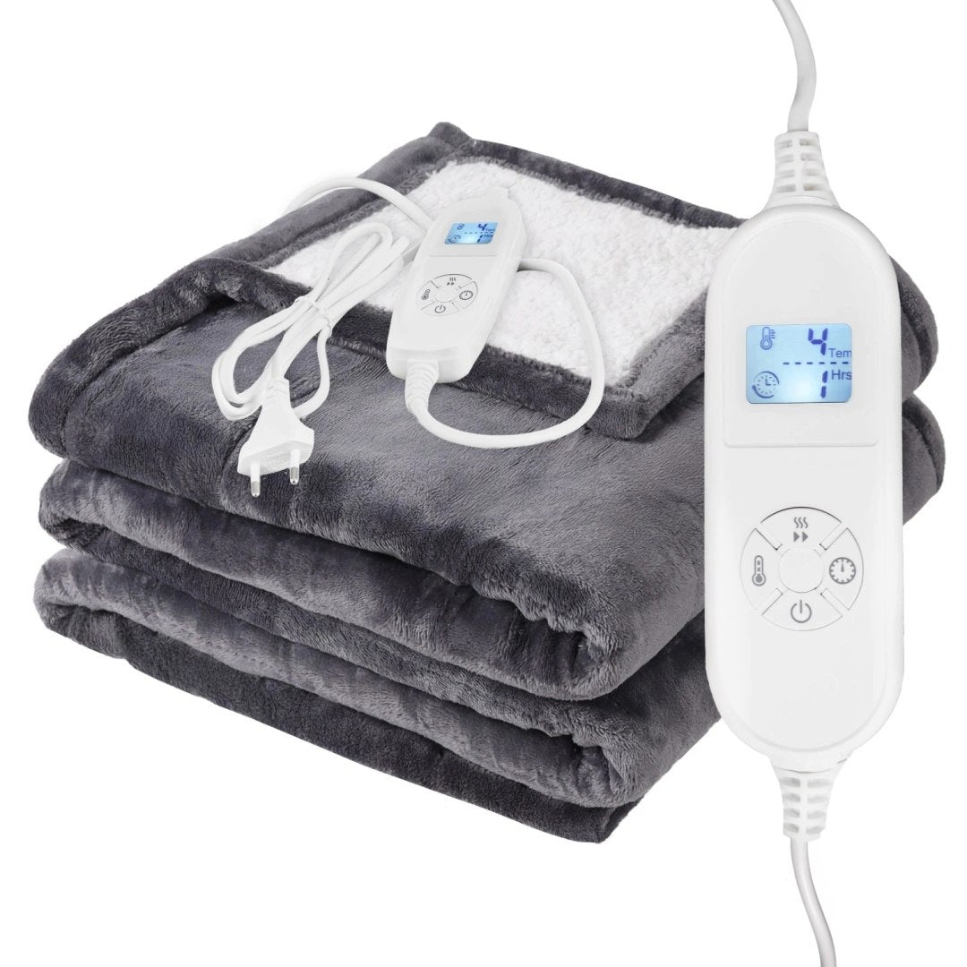 Electric Blanket 120x160cm Heating Mat 9 Levels Timer LED Remote Control 120W 12h Medical device no