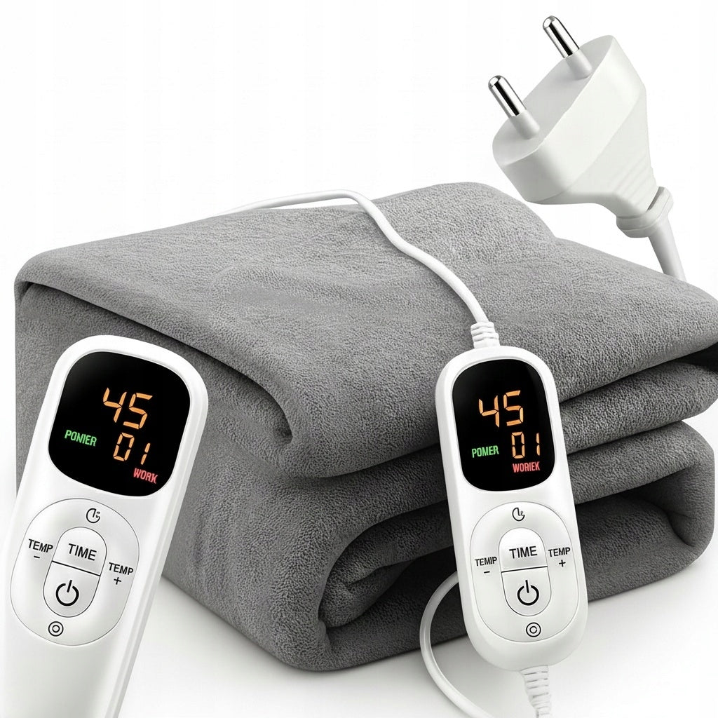 Electric Blanket 180x160 cm Large Heated Remote Control Timer Soft Thick