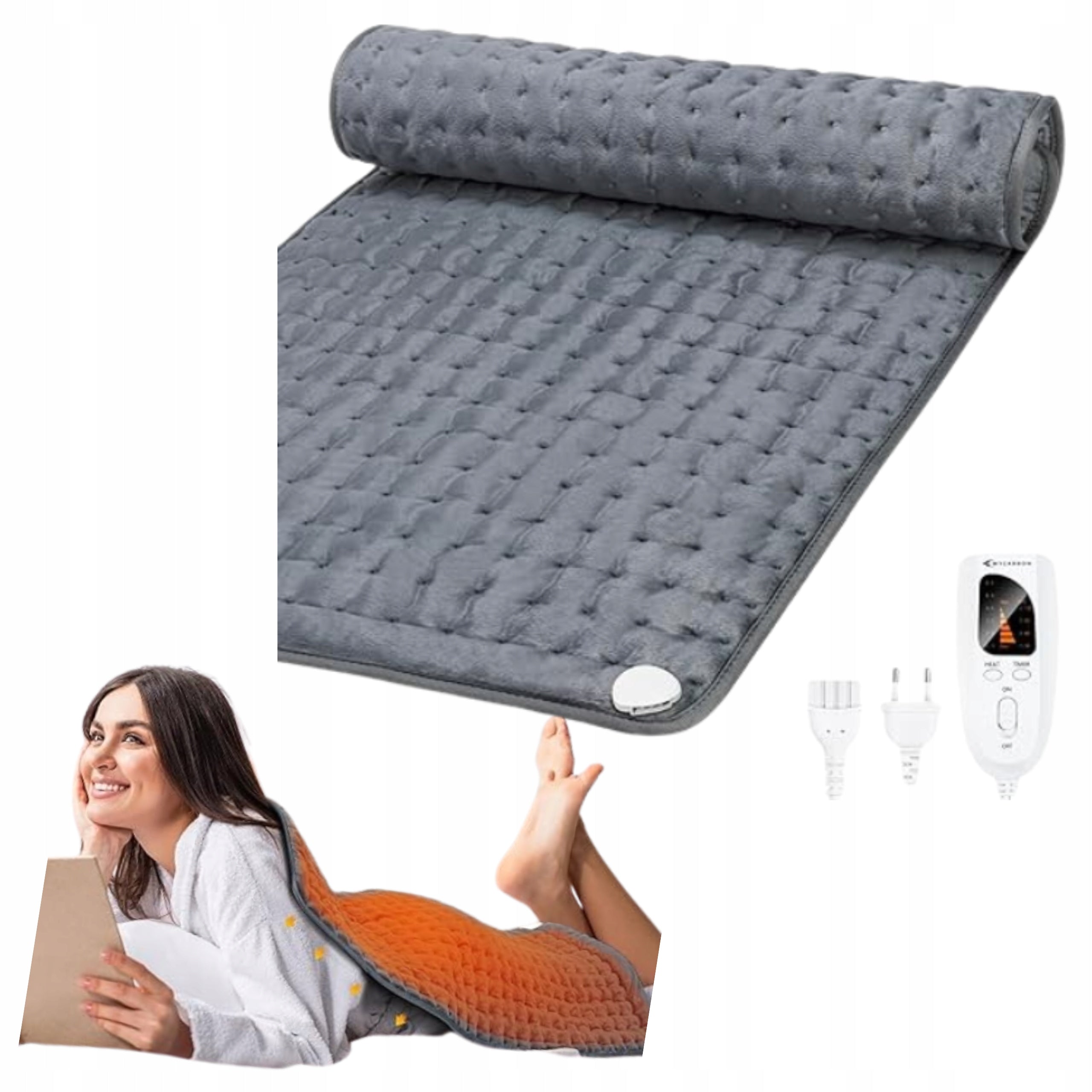 Electric Blanket 92x50 Back and Neck Heating Mat Timer 6st Auto Off