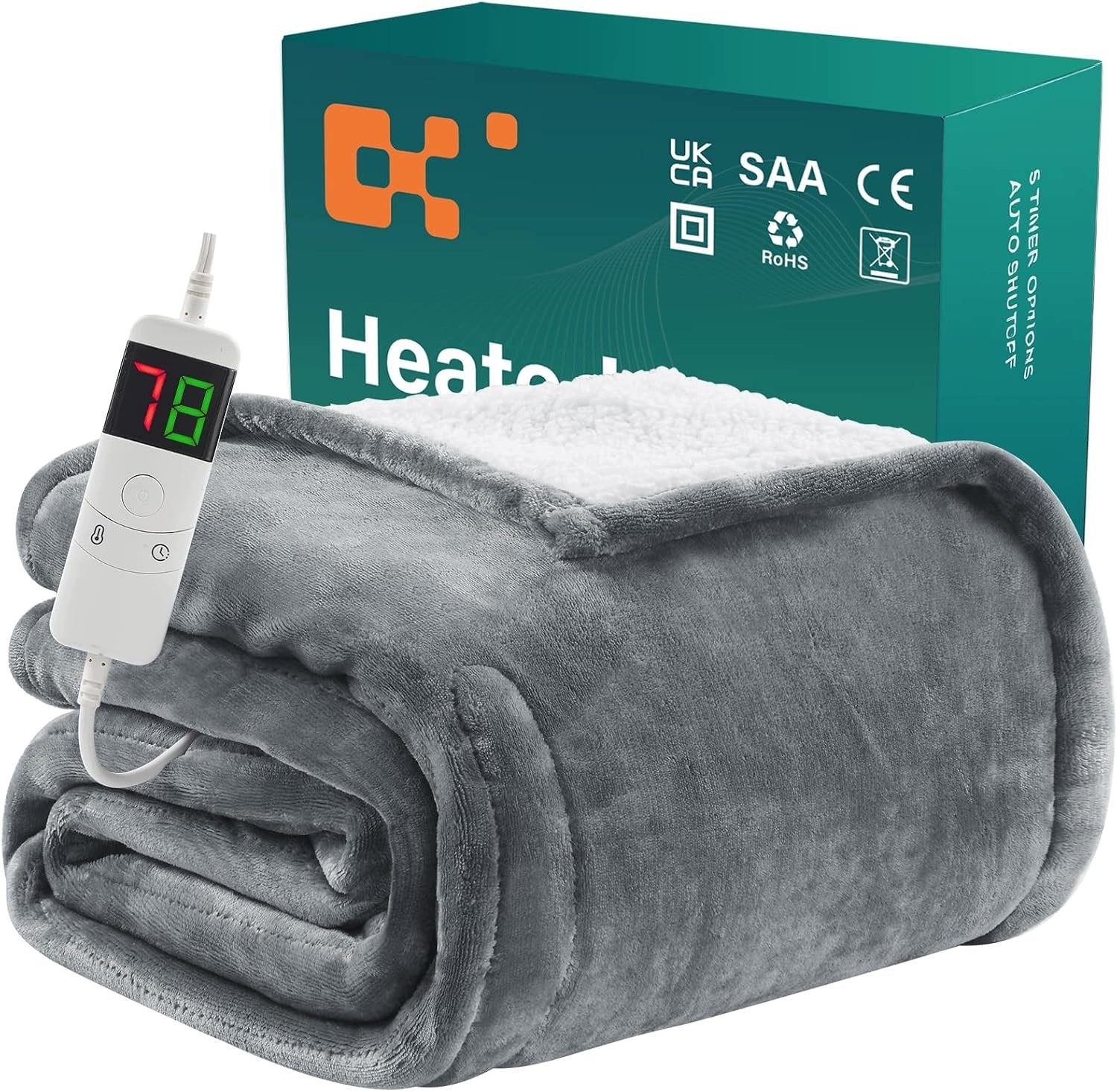 Electric Blanket BOMOVA Heating 10 Levels Timer 5H Grey